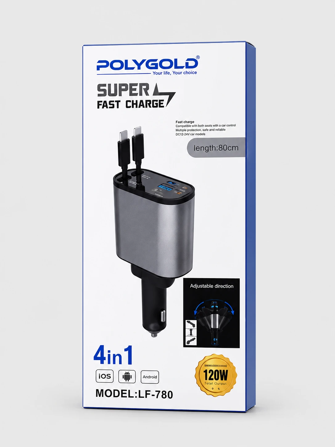 araç çakmaklık hızlı şarj cihazı 120w