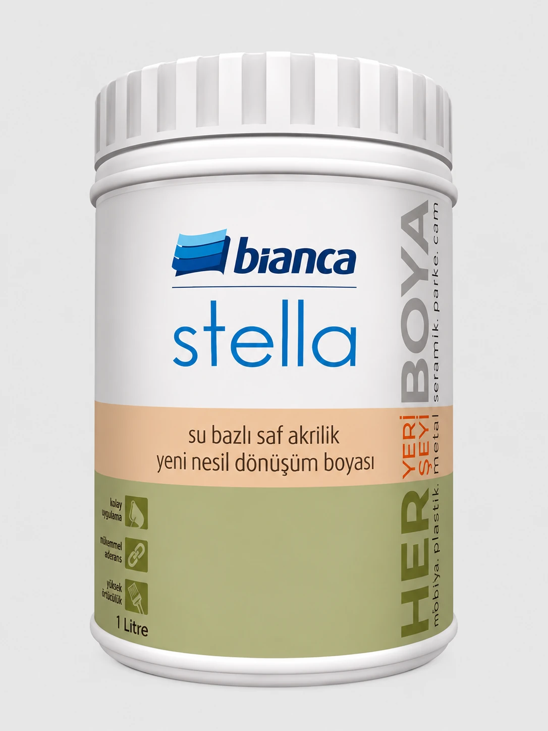 stella su bazlı saf akrilik boya verde 1040 1 lt